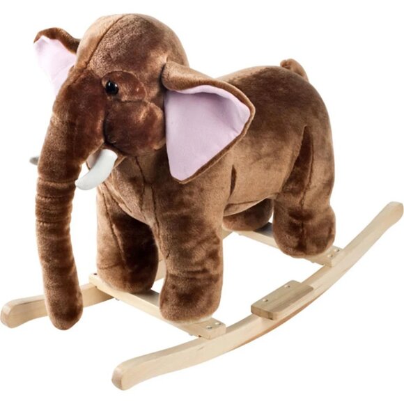HAPPY TRAILS Plush Elephant Rocker Ride On Toy with Sound- Baby/Kids/Toddler EUC - Picture 1 of 13